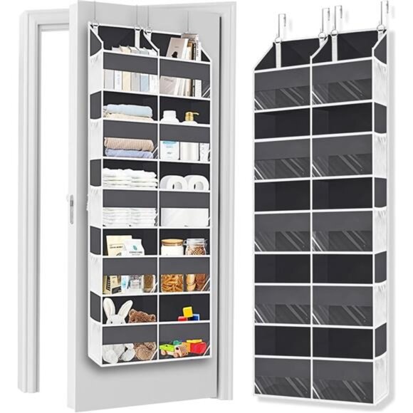 Over the Door Organizer 5 Tiers,Extra Large Behind Door Storage of 10Compartment